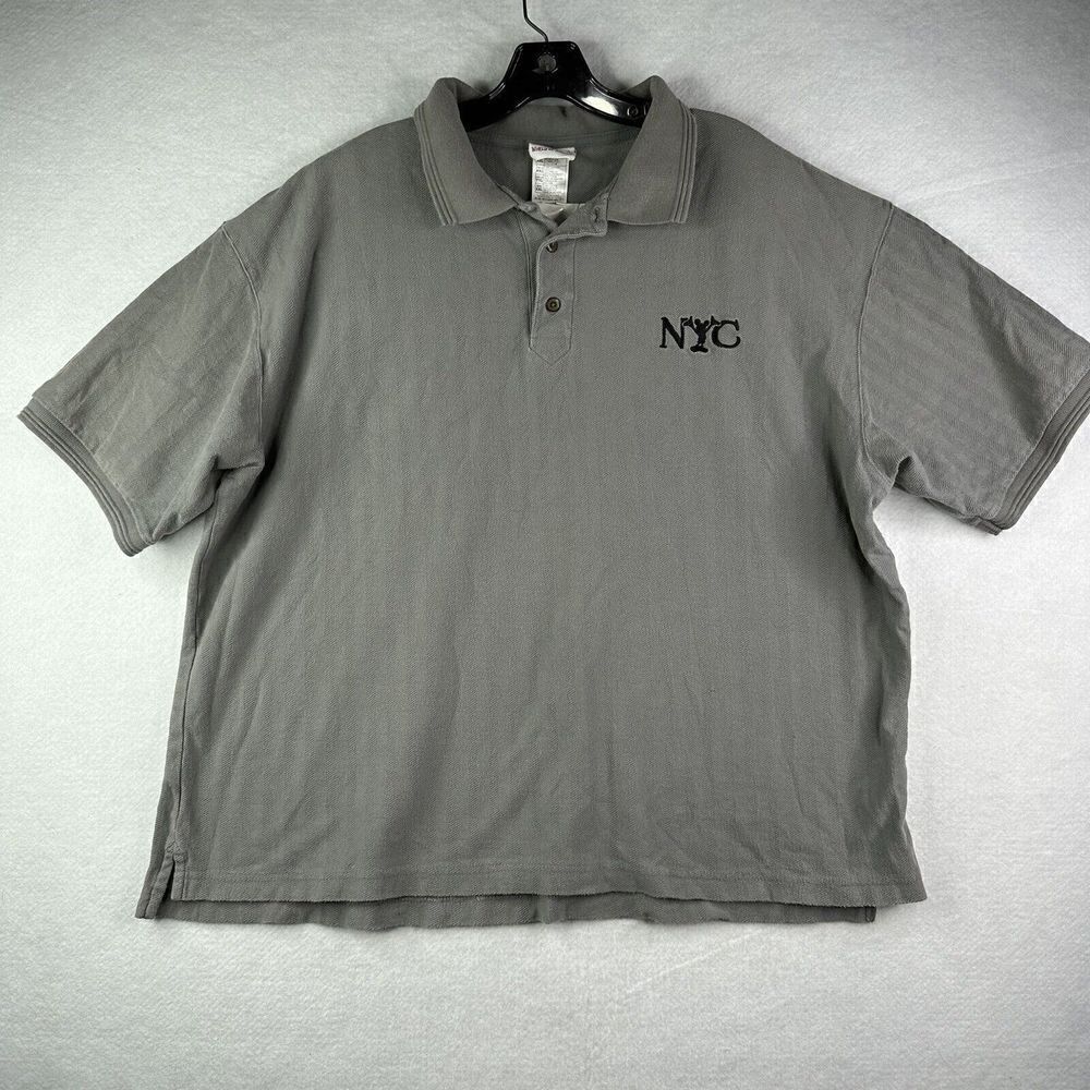 NYC World of Disney Men’s Size 2XL Gray Mickey Mouse Embroidered Polo Shirt